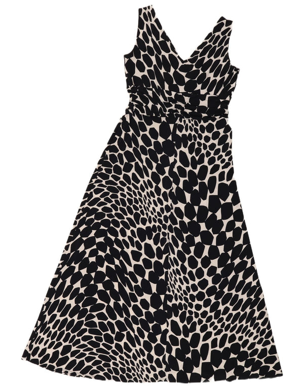 Vestido maxi feminino sem mangas CC UK 12 poliéster geométrico azul marinho médio