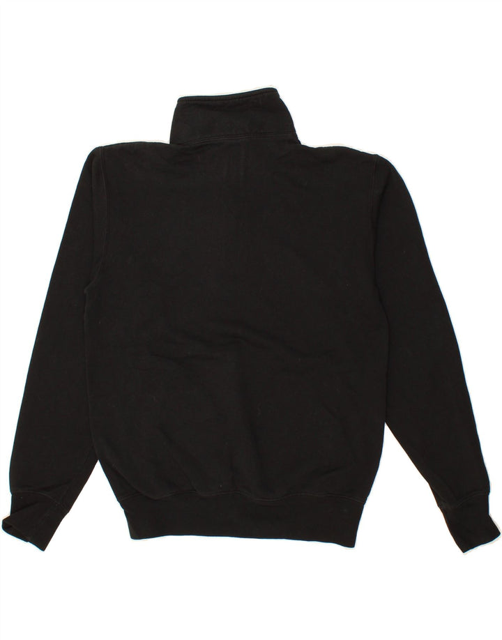 CHAMPION Womens Oversized Zip Neck Sweatshirt Jumper UK 10 Small Black Vintage Champion and Second-Hand Champion from Messina Hembry 