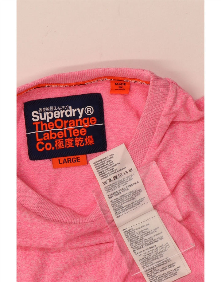 Camiseta masculina Superdry Top grande algodão rosa