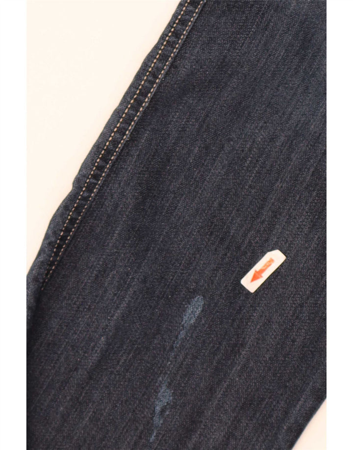 Calça jeans reta feminina Roccobarocco W32 L29 algodão azul marinho
