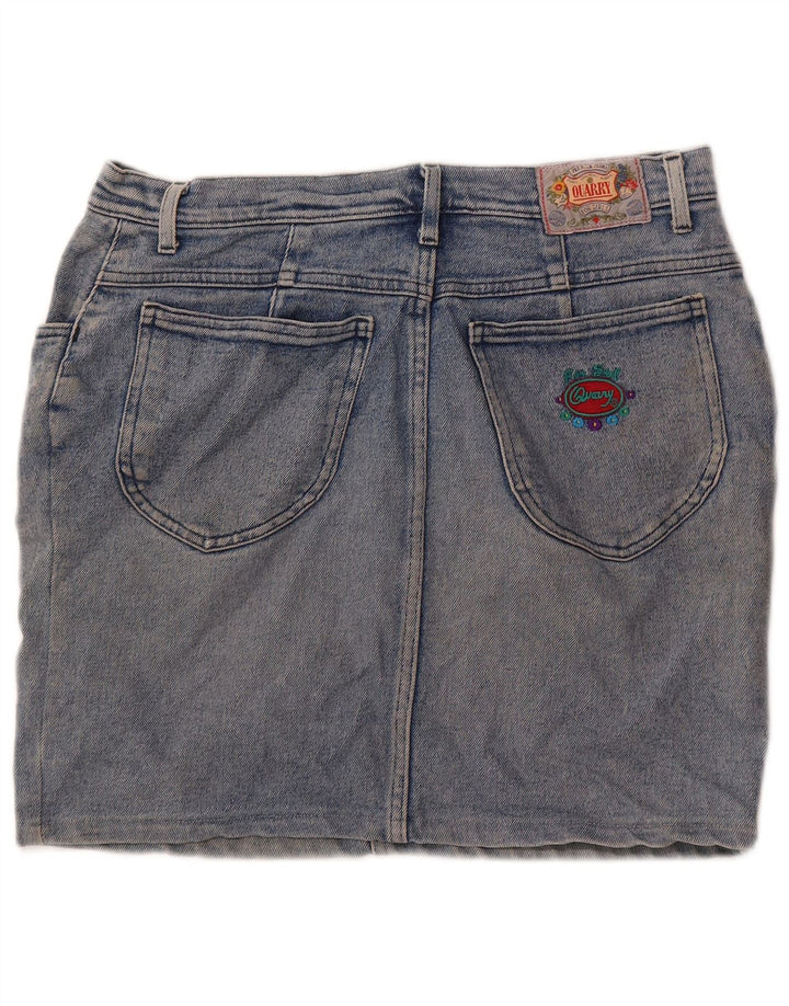 Mini saia jeans feminina Quarry W31 algodão azul médio