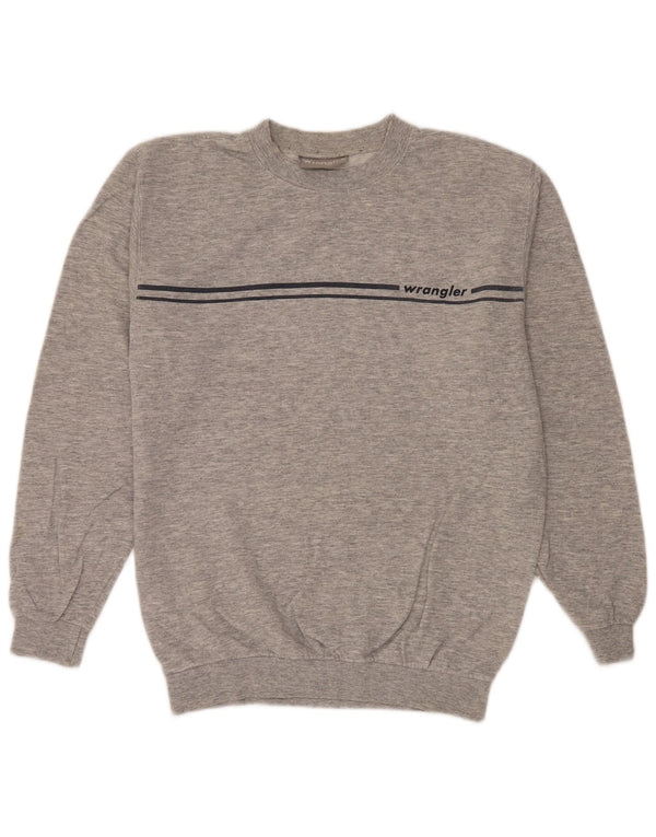 Wrangler moletom masculino jumper pequeno algodão manchado cinza