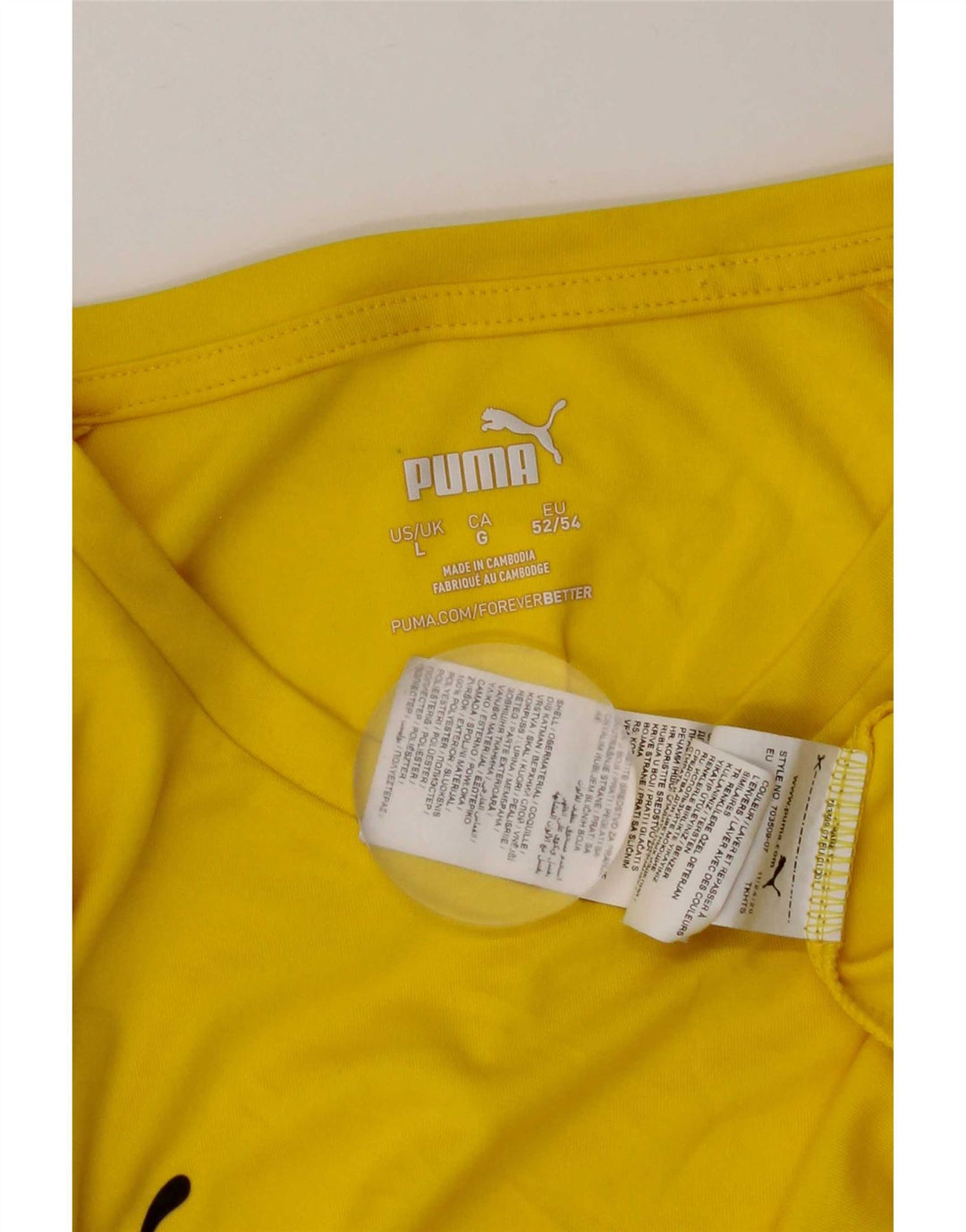 Camiseta masculina Puma grande poliéster amarelo