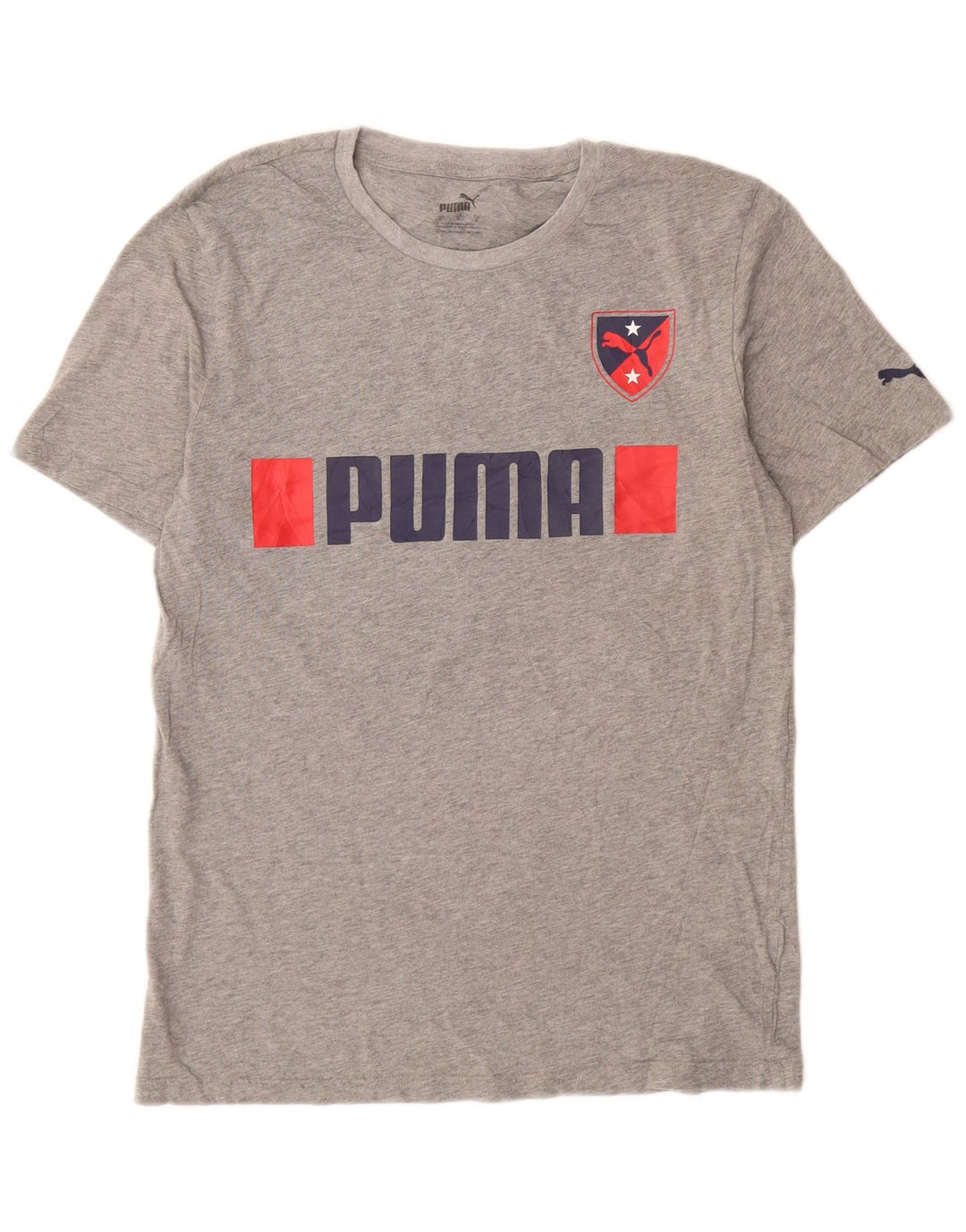 Camiseta PUMA Masculina Graphic Top Pequeno Cinza
