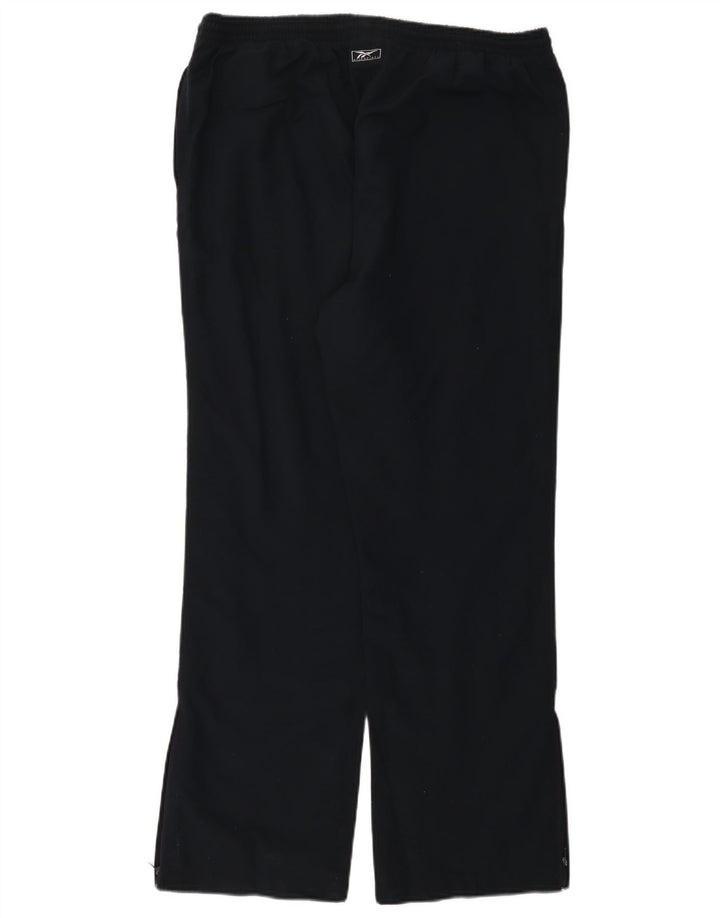 Calça de treino feminino Reebok US 12 grande poliéster azul marinho