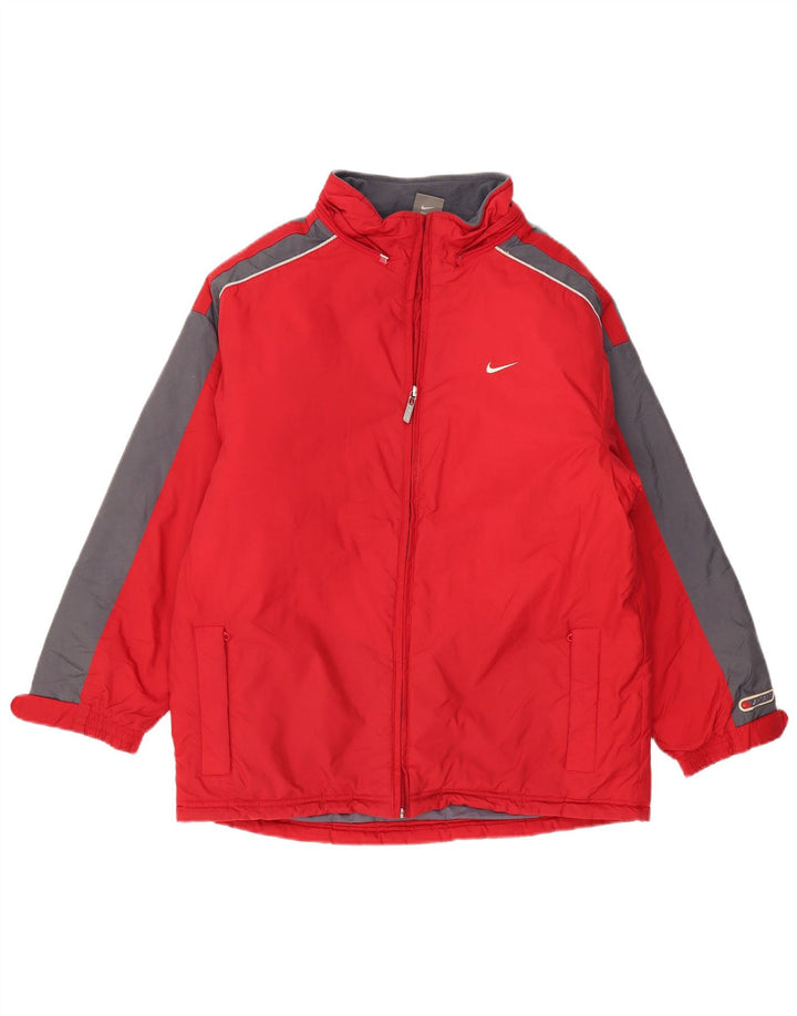 Jaqueta corta-vento masculina NIKE 12-13 anos grande bloco vermelho