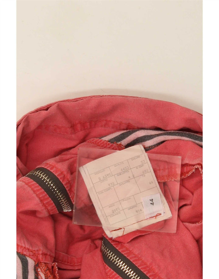 Jaqueta bomber vintage feminina de grandes dimensões IT 44 algodão rosa médio