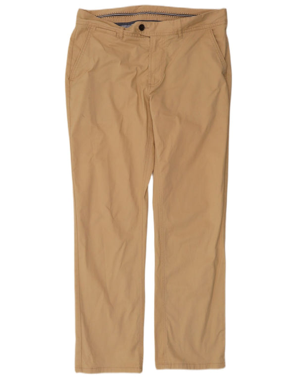 Crew Clothing Mens Calça Chino Reta W34 L30 Algodão Bege