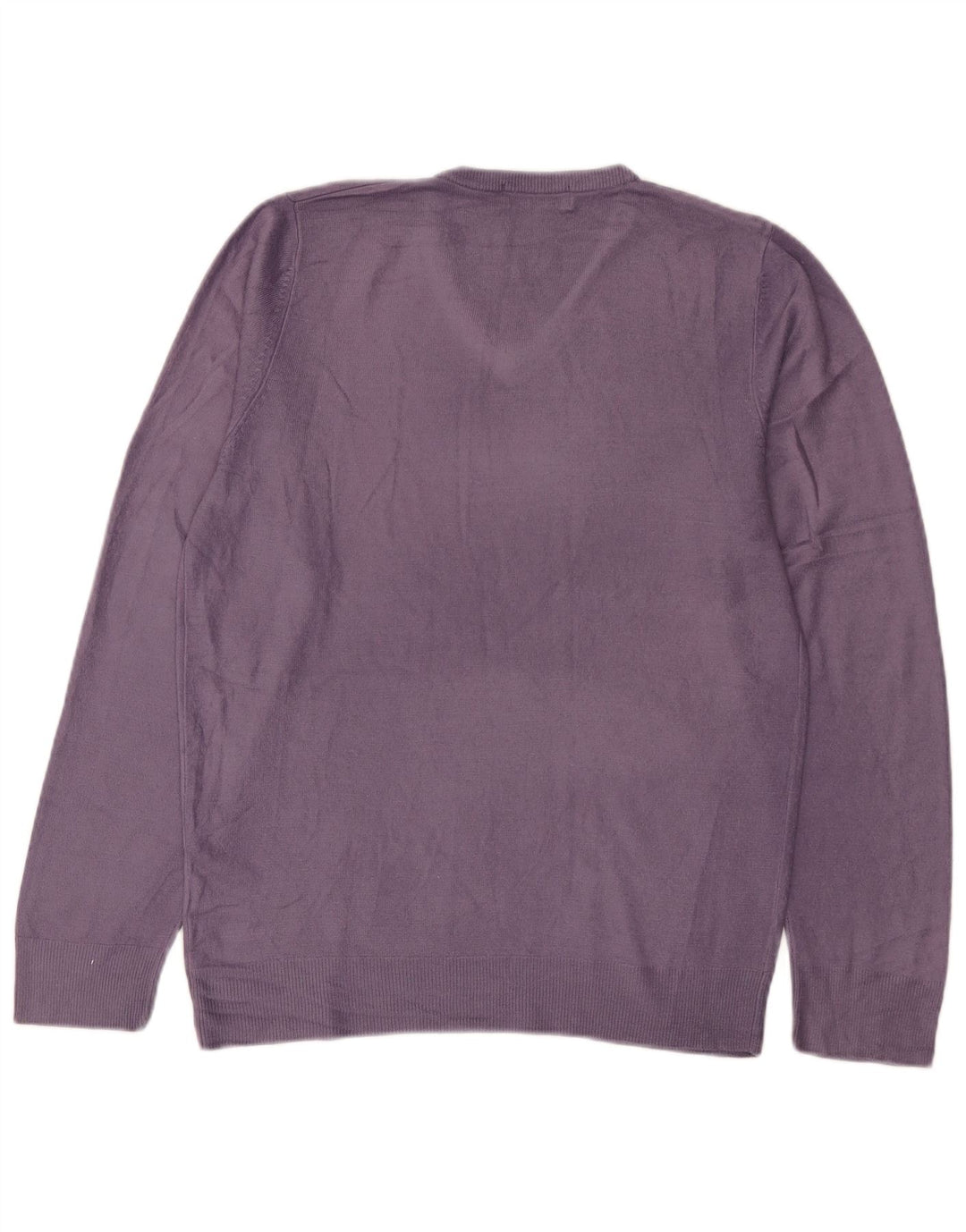 Suéter masculino Marks & Spencer Blue Harbor com decote em V pequeno roxo