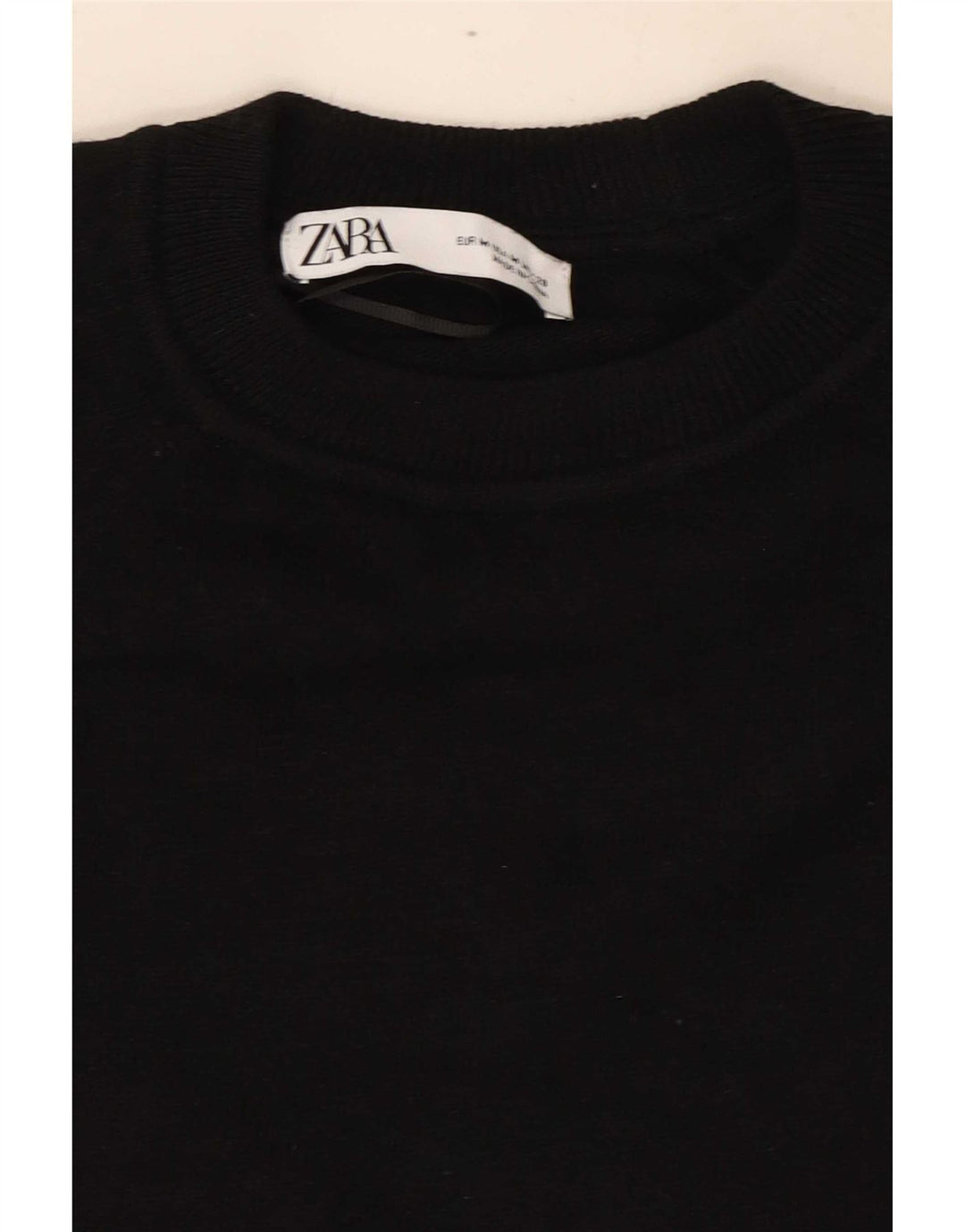 Blusa feminina Zara cropped oversized top UK 14 médio preto
