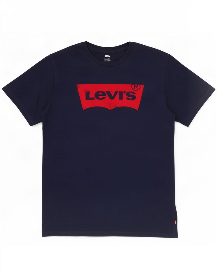 Levi's Camiseta gráfica masculina top médio azul marinho