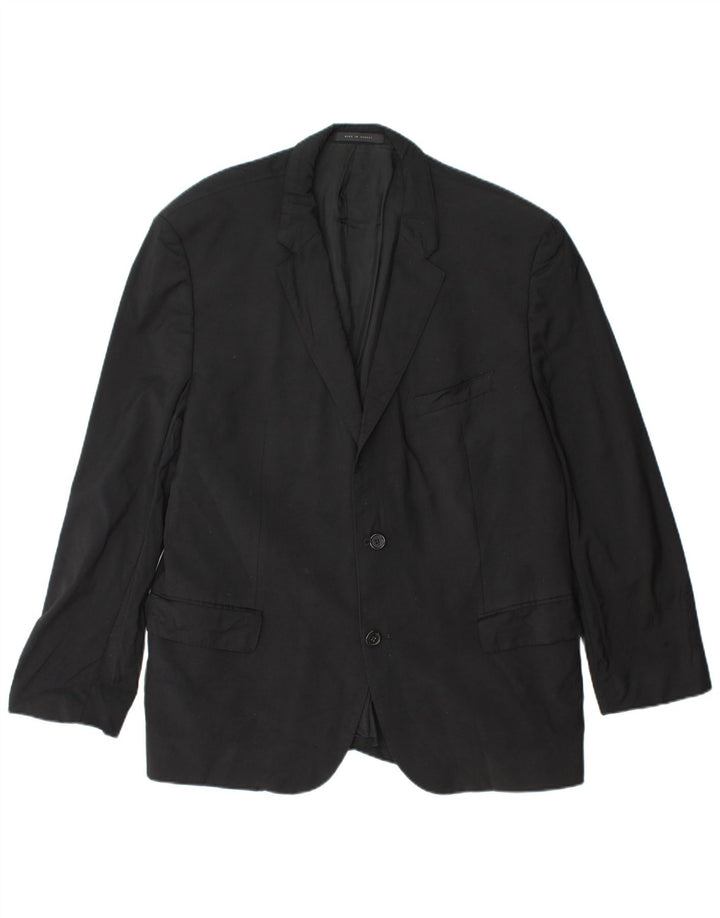 Jaqueta blazer masculina HUGO BOSS Guabello 2 botões Reino Unido 40 grande viscose preta