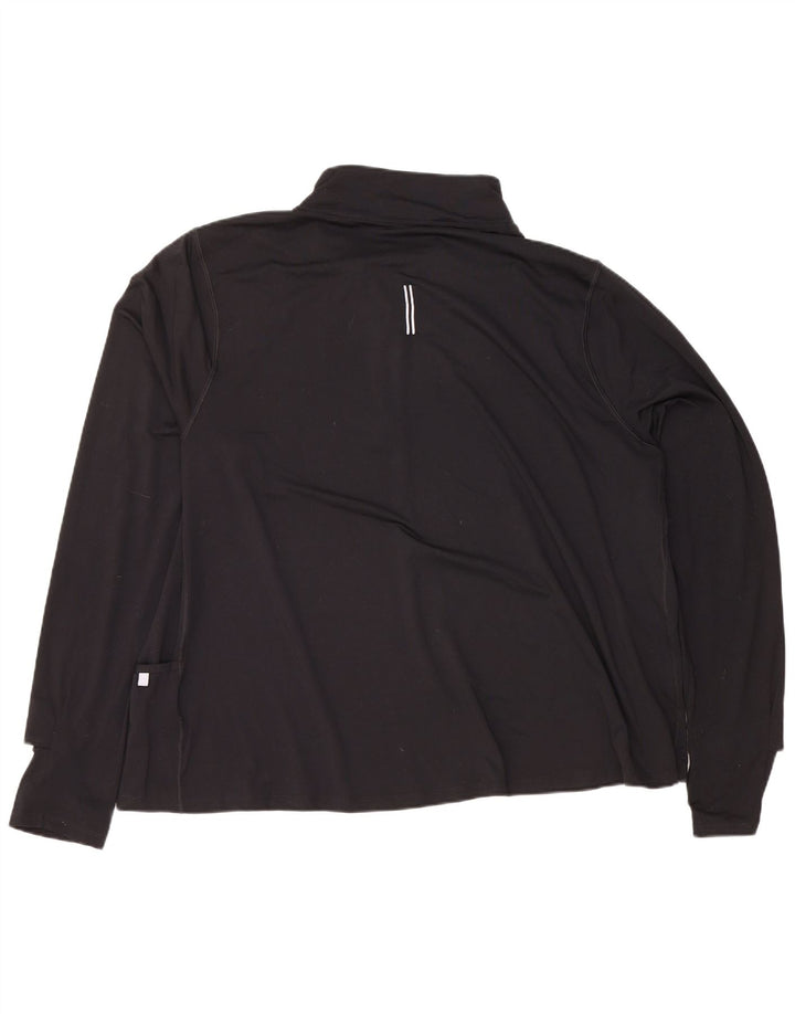 Nike Mens Running Zip Neck Top Manga Longa 2XL Poliéster Preto