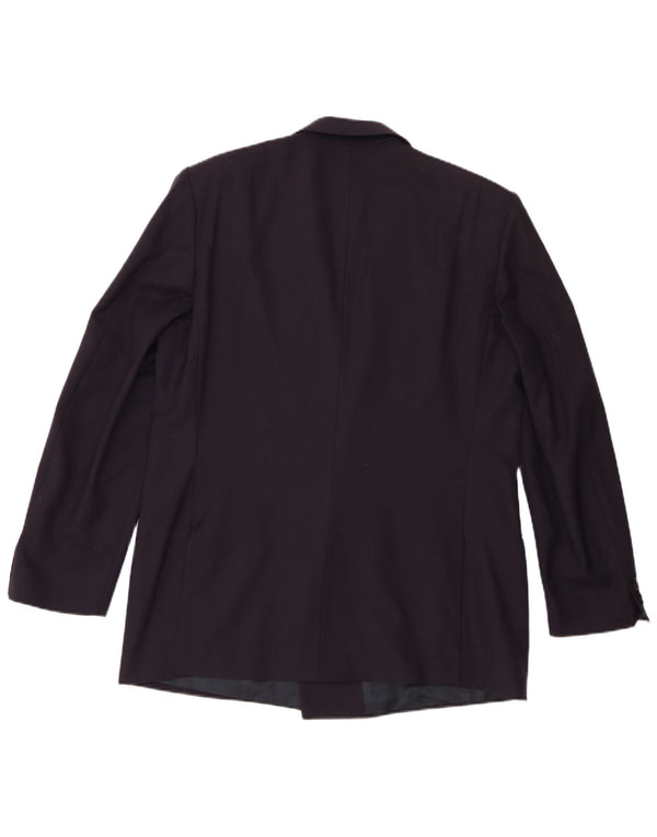 Jaqueta blazer masculina Lubiam com peito duplo IT 54 2XL lã virgem azul marinho