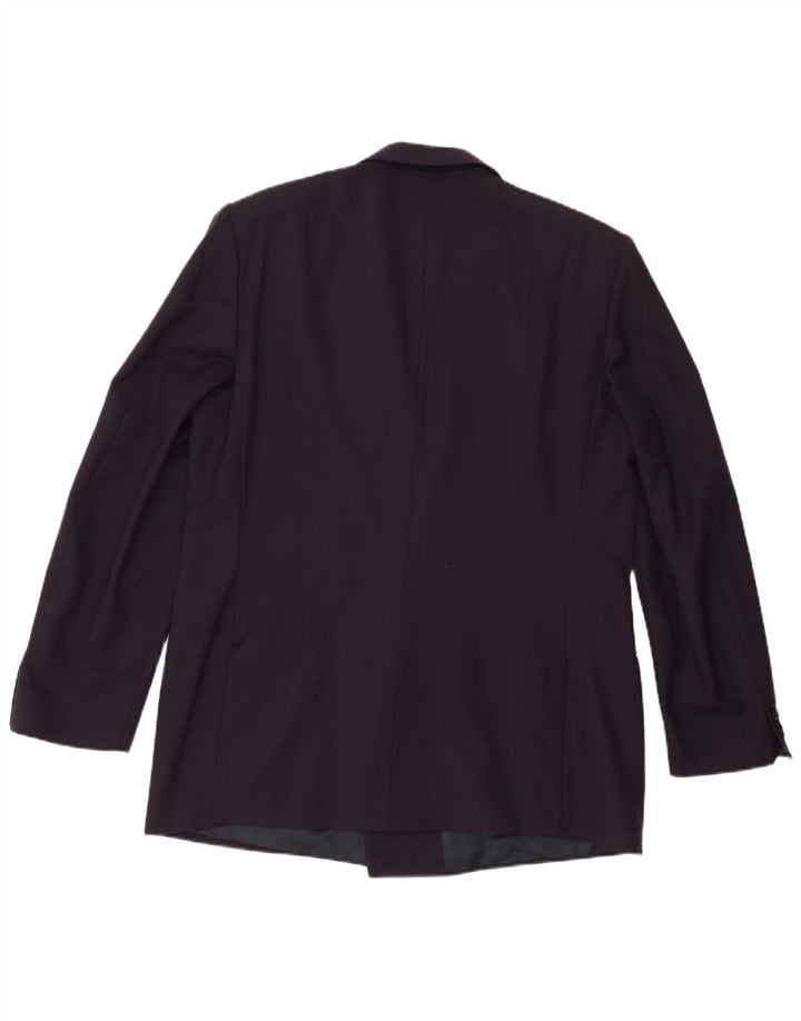 Jaqueta blazer masculina Lubiam com peito duplo IT 54 2XL lã virgem azul marinho