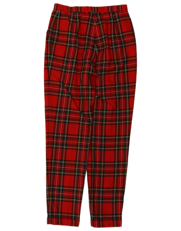 Escada Calça Casual Feminina Cintura Alta EU 38 Médio W28 L30 Vermelho