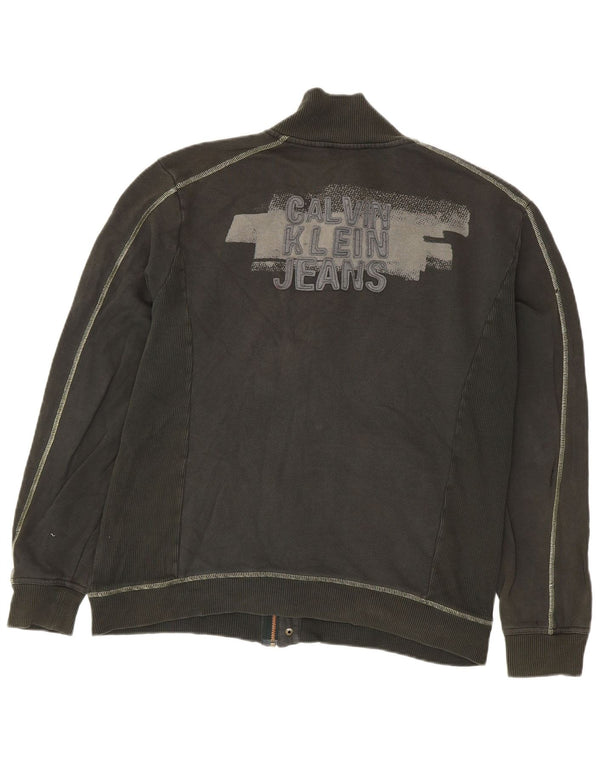Calvin Klein Jeans Masculino Gráfico Treino Top Jaqueta 2XL Algodão Cáqui