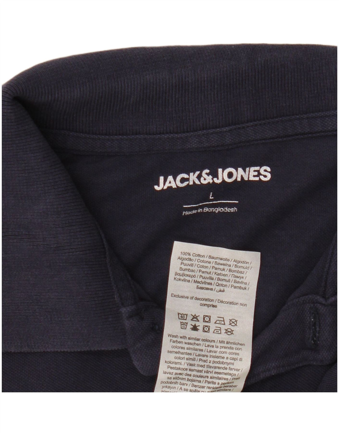 Camisa polo masculina Jack & Jones grande algodão azul marinho
