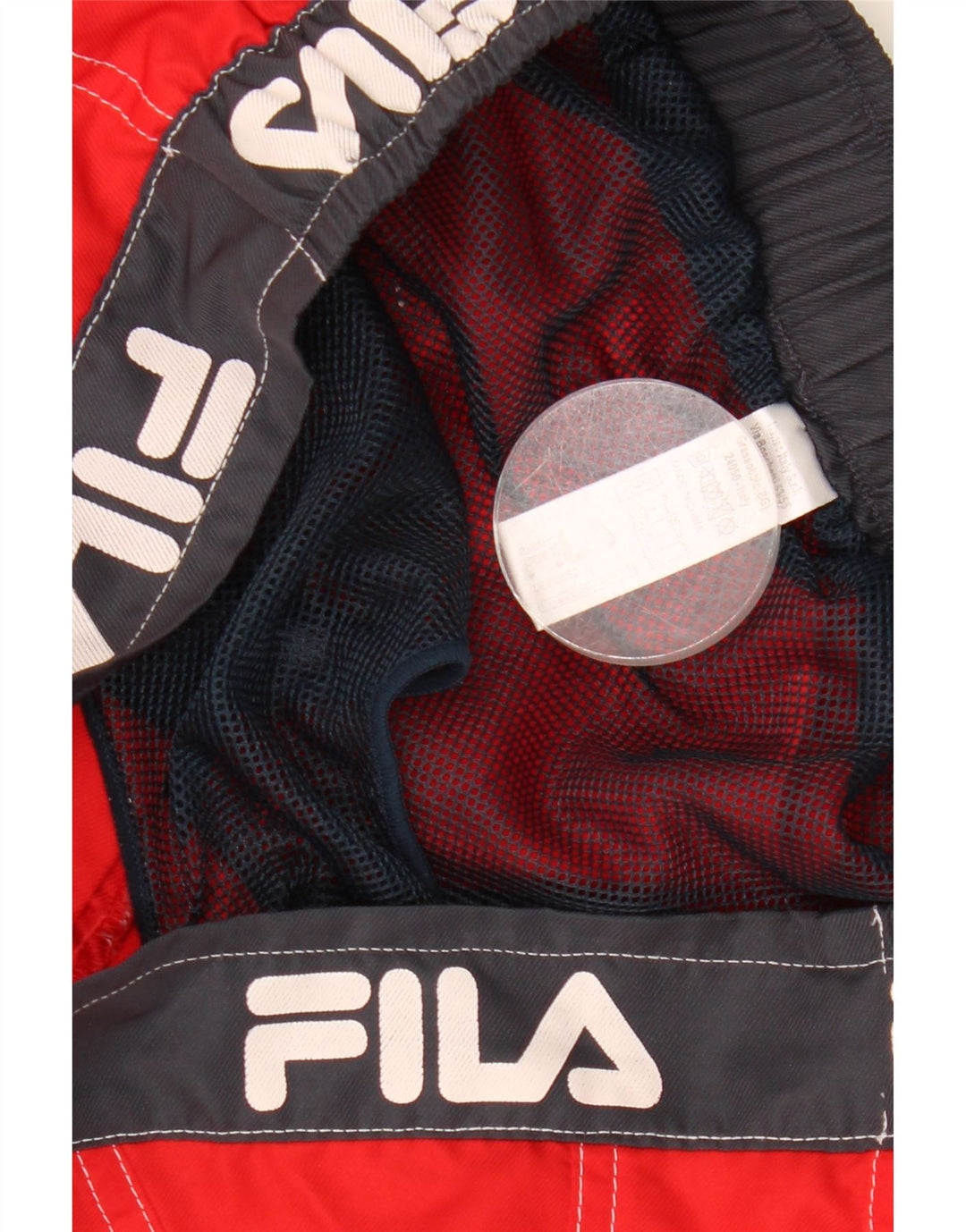 Shorts de natação masculino FILA Graphic grande bloco colorido vermelho