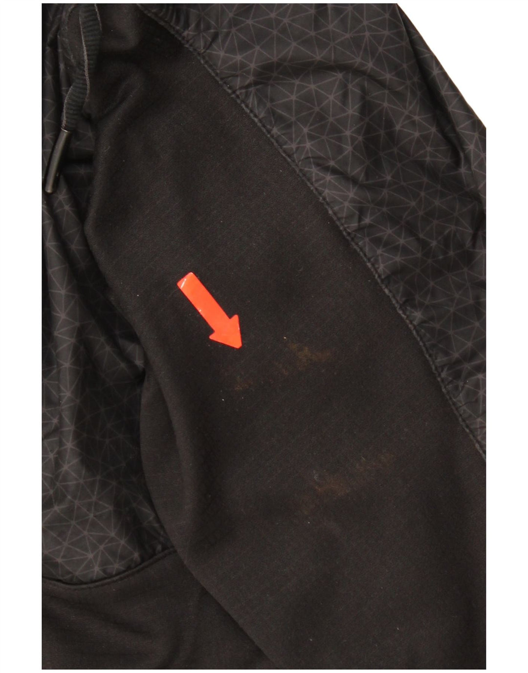 Suéter masculino The North Face com capuz e zíper gráfico pequeno preto geométrico