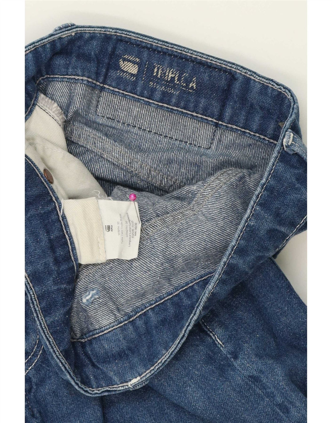 Jeans retos masculinos G-Star W32 L27 algodão azul