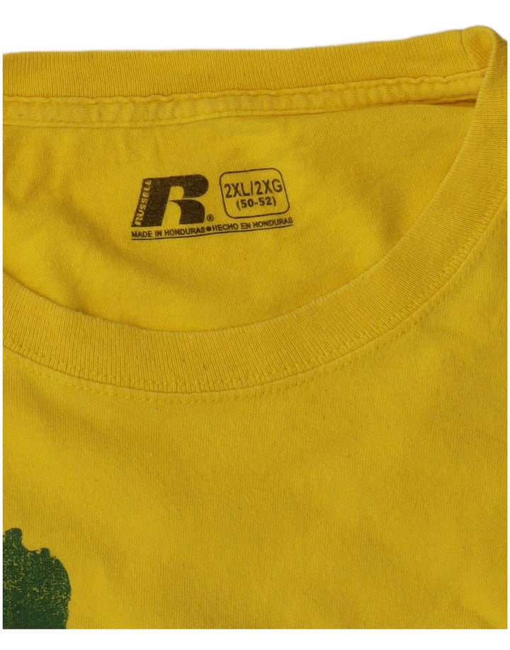 Russell Athletic Camiseta masculina gráfica Top 2XL Amarelo