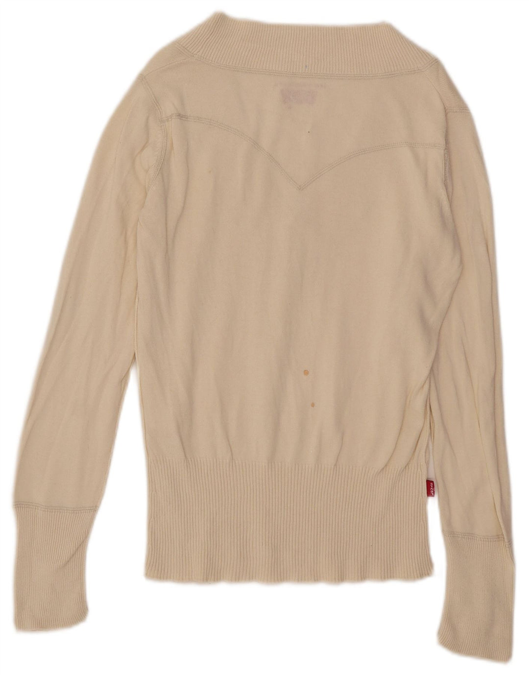 Suéter feminino Levi's com decote em V UK 12 Médio Off White