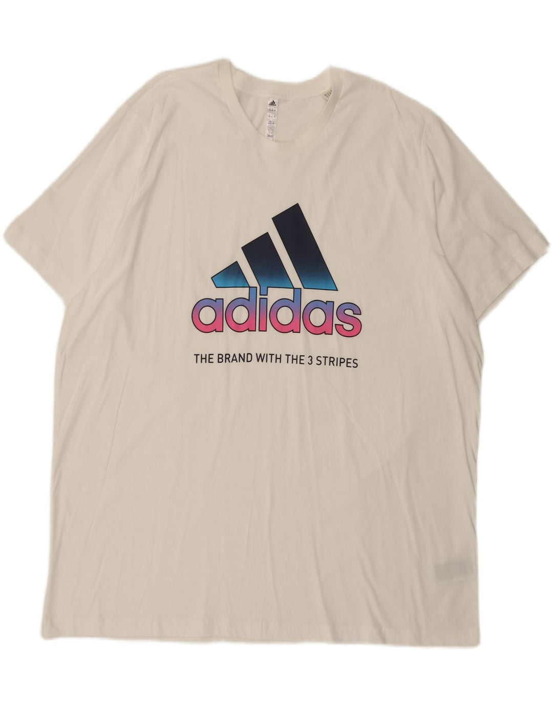 Adidas Mens Graphic T-Shirt Top 2XL Algodão Branco