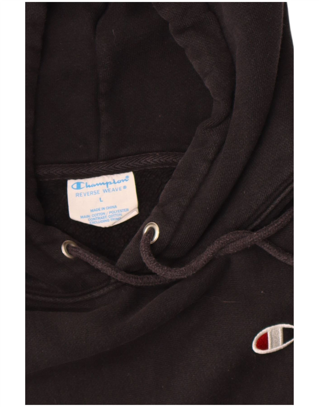 Jumper masculino Champion Reverse Weave com capuz grande algodão preto