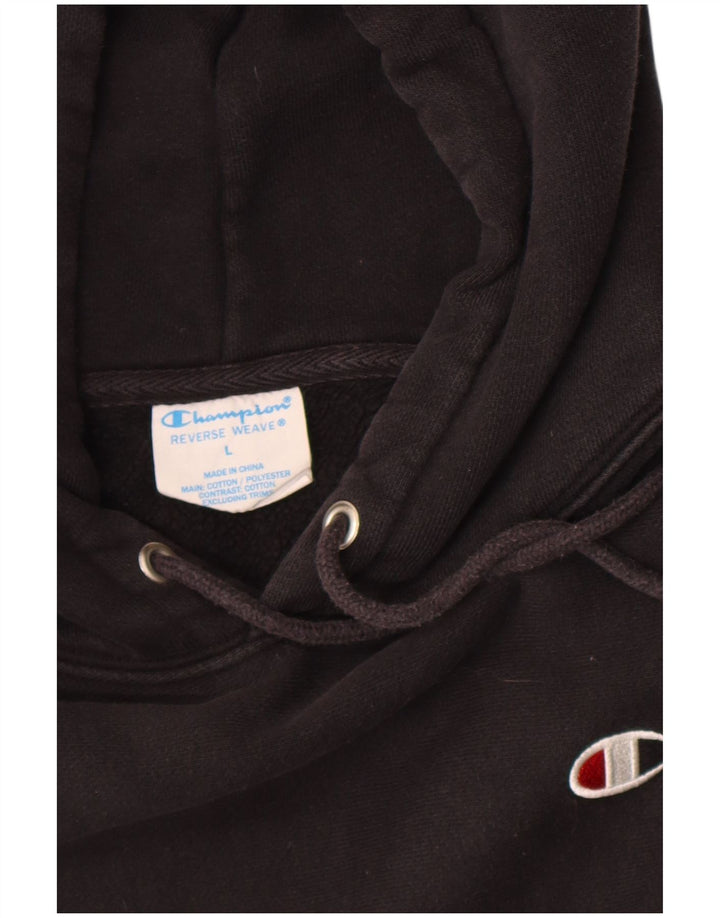 Jumper masculino Champion Reverse Weave com capuz grande algodão preto