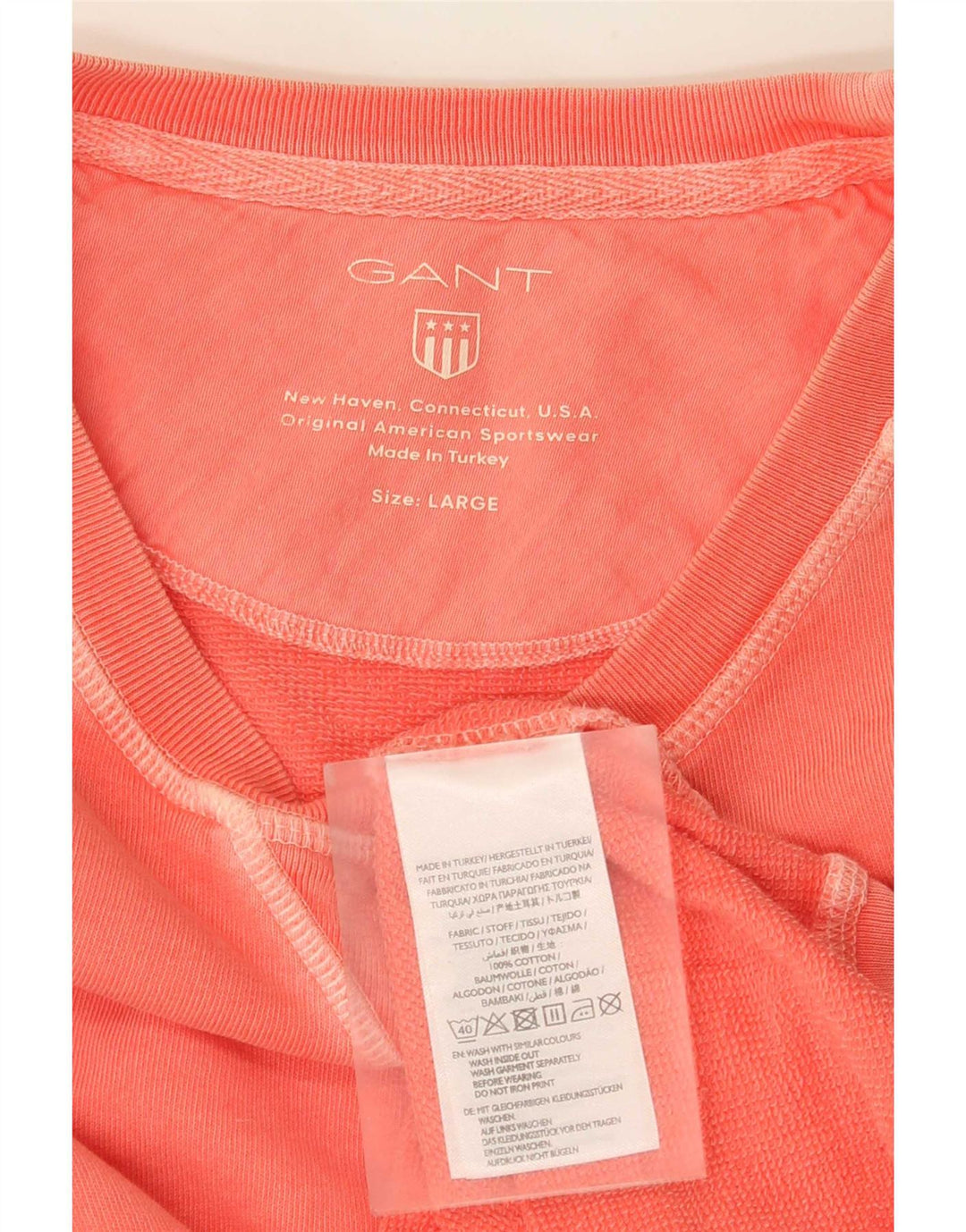 Gant Top Masculino Manga Longa Grande Algodão Rosa