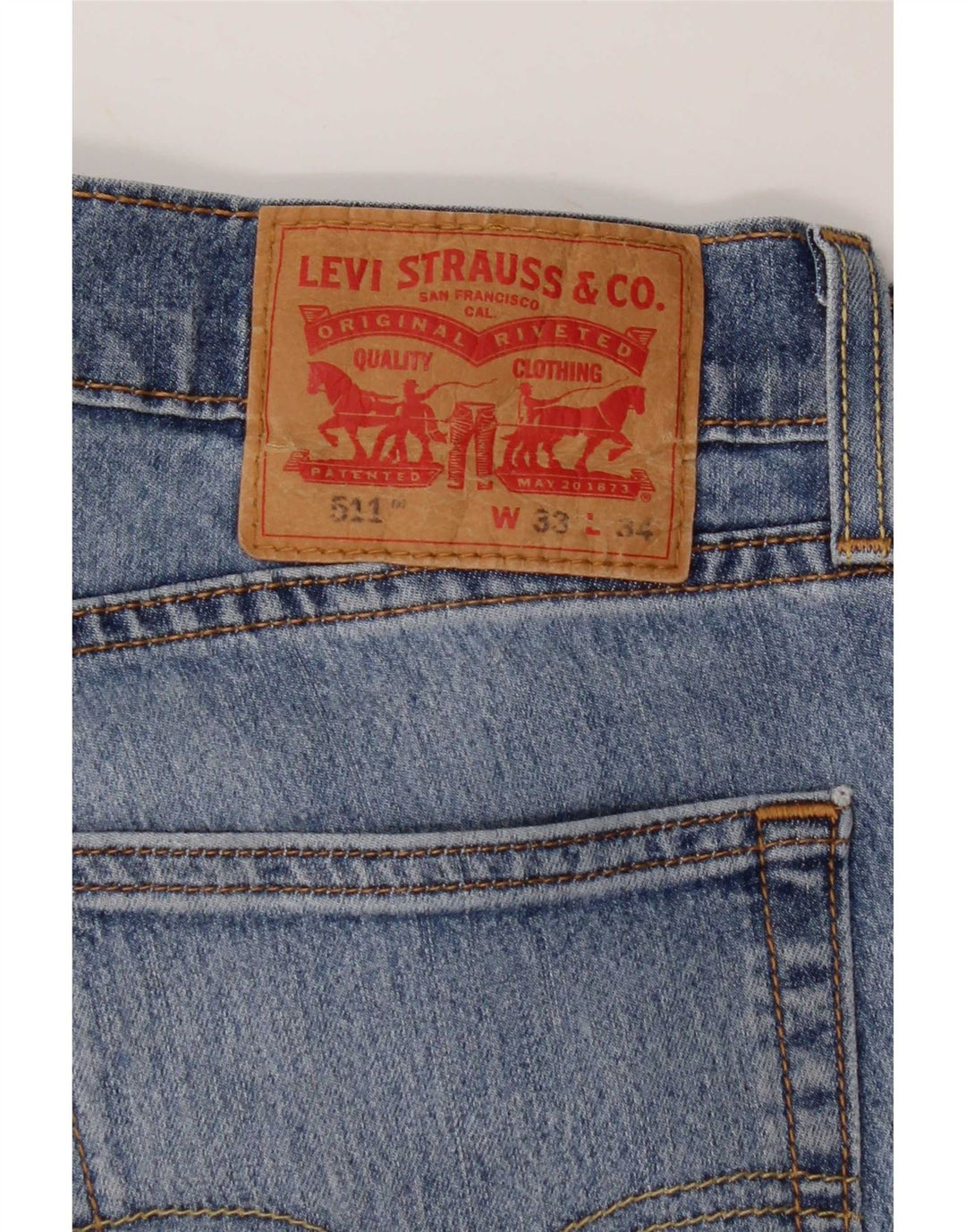 Levi's Masculino 511 Slim Jeans W33 L34 Azul Algodão