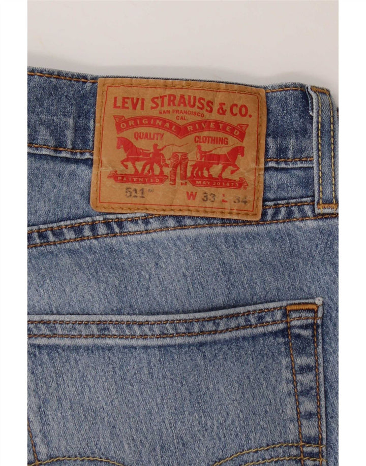 Levi's Masculino 511 Slim Jeans W33 L34 Azul Algodão