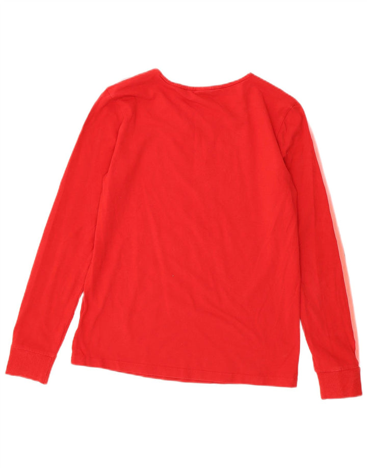 ADIDAS Womens Top Manga Longa UK 10 Pequeno Algodão Vermelho