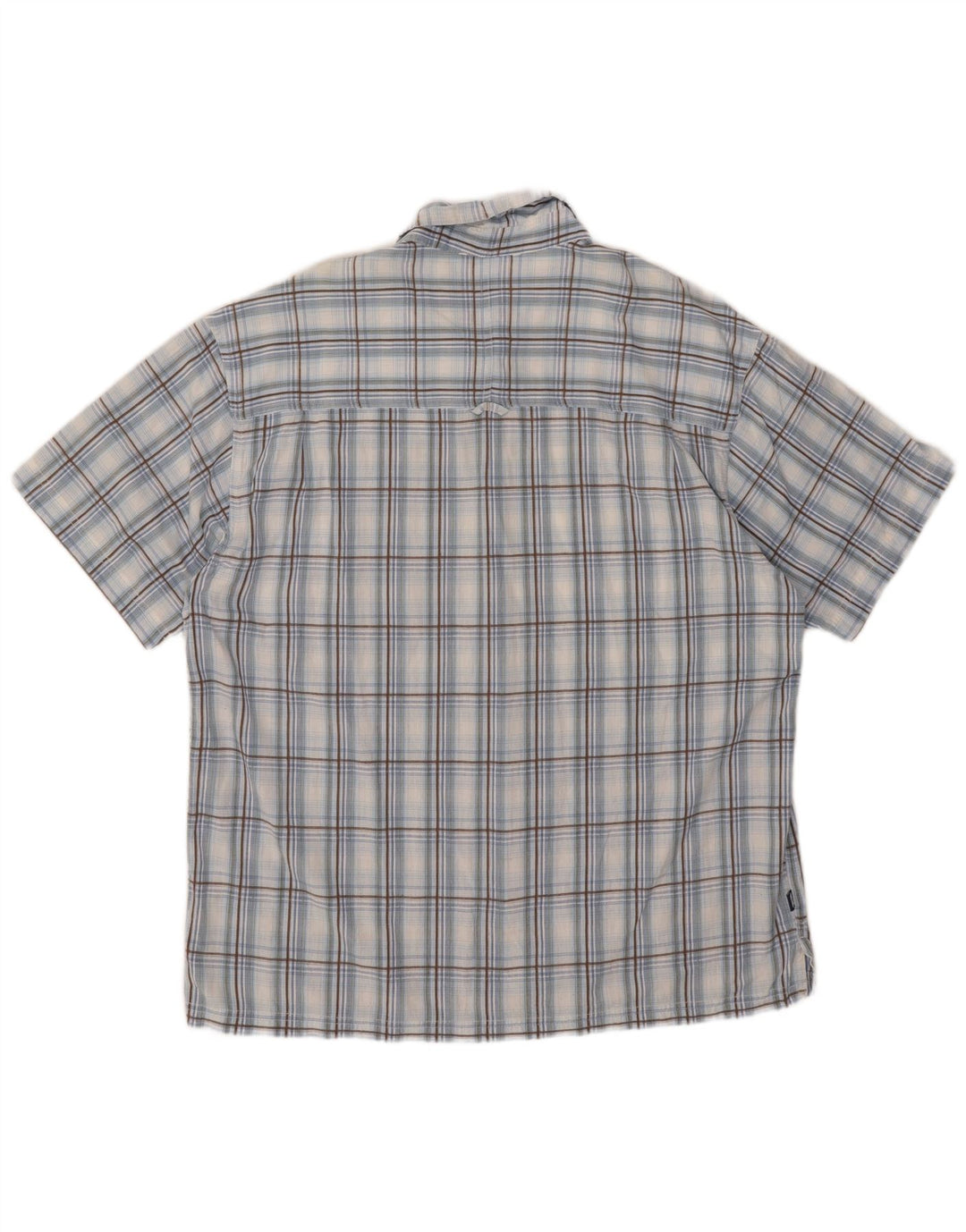 Camisa masculina de manga curta Mountain Warehouse XL azul xadrez de algodão