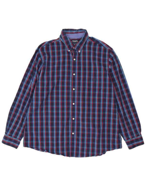 Camisa masculina Chaps 2XL algodão xadrez azul marinho