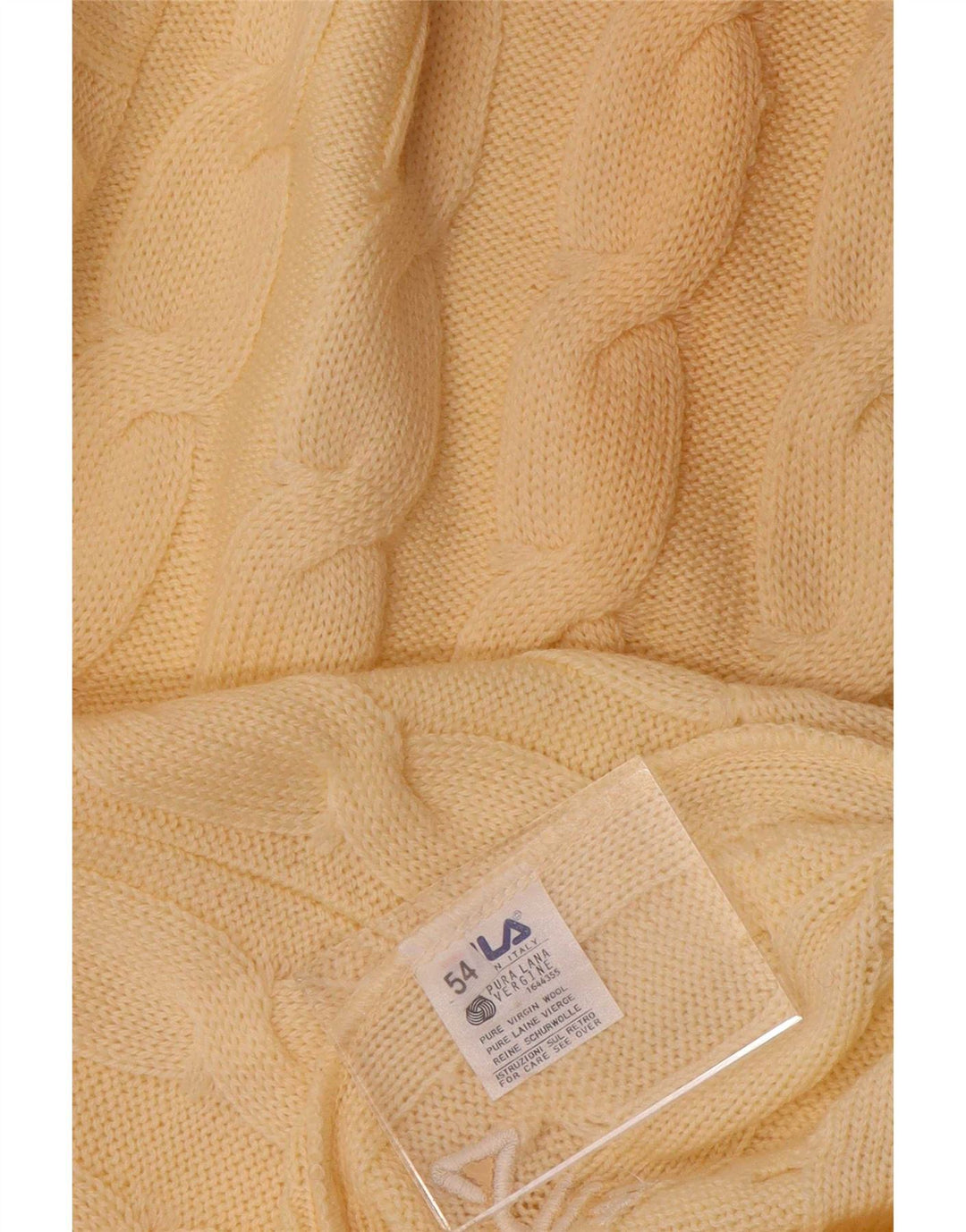 Suéter masculino Fila com decote em V IT 54 XL lã bege