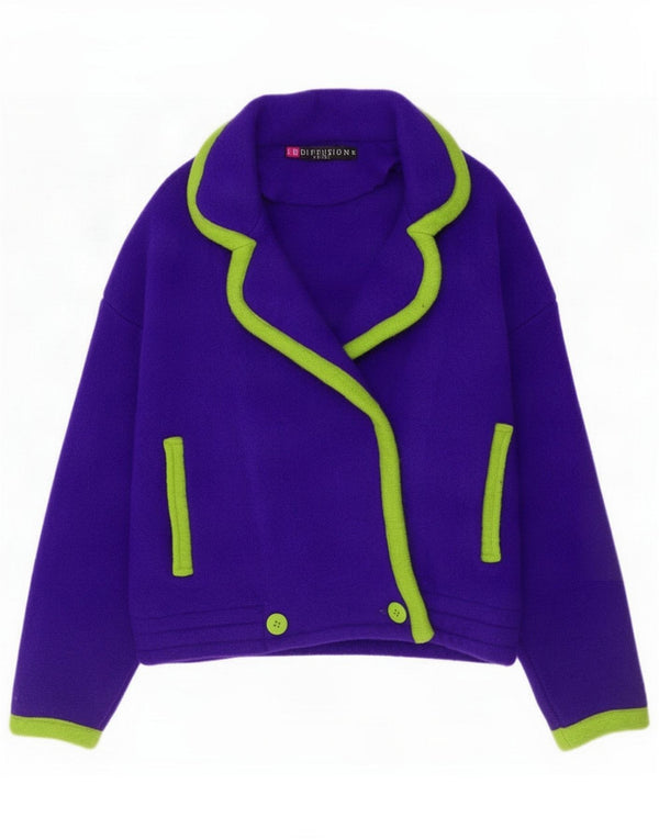 I.B Diffusion Womens Double Breasted Blazer Jacket UK 14 Medium Purple