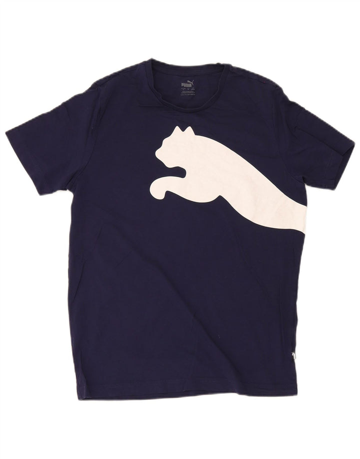 Puma Camiseta Masculina Graphic Top Pequeno Algodão Azul Marinho