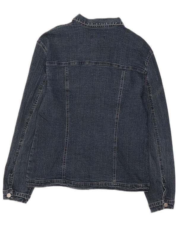 Jaqueta jeans feminina vintage UK 14 azul médio