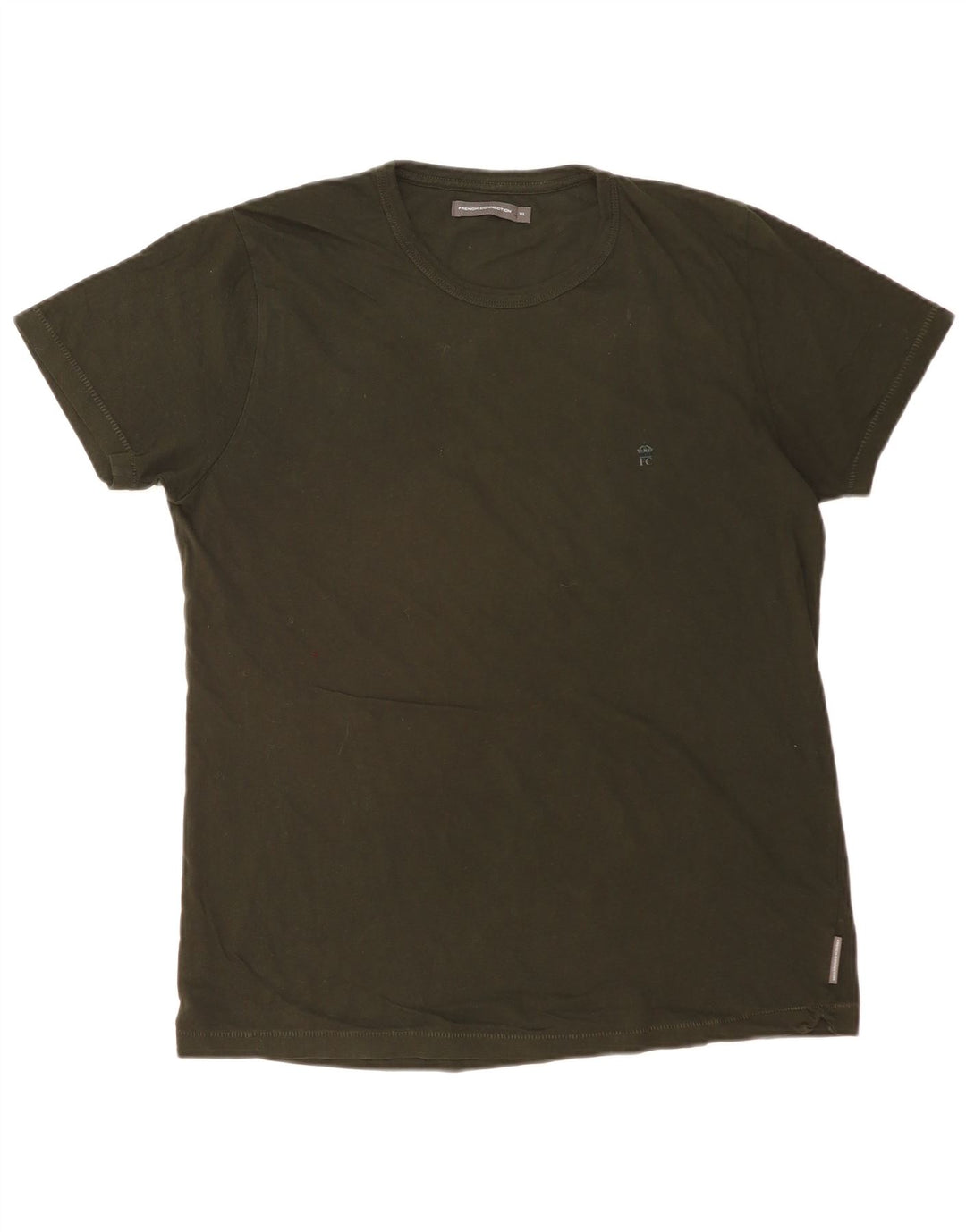 Camiseta masculina FRENCH CONNECTION Top XL de algodão cáqui