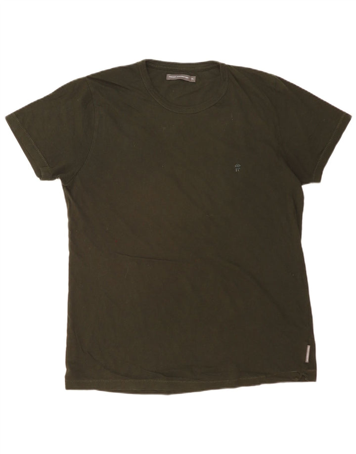 Camiseta masculina FRENCH CONNECTION Top XL de algodão cáqui
