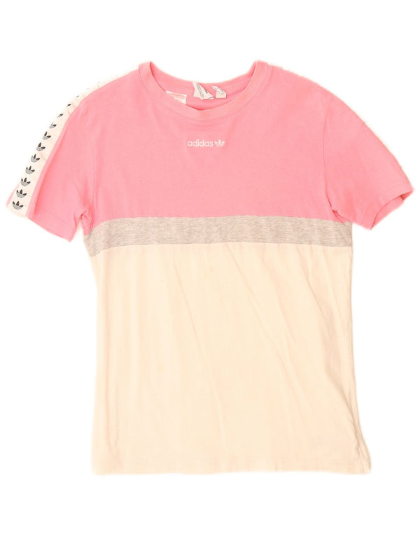 Camiseta Adidas Meninas Graphic 13-14 Anos Rosa Colorblock Algodão