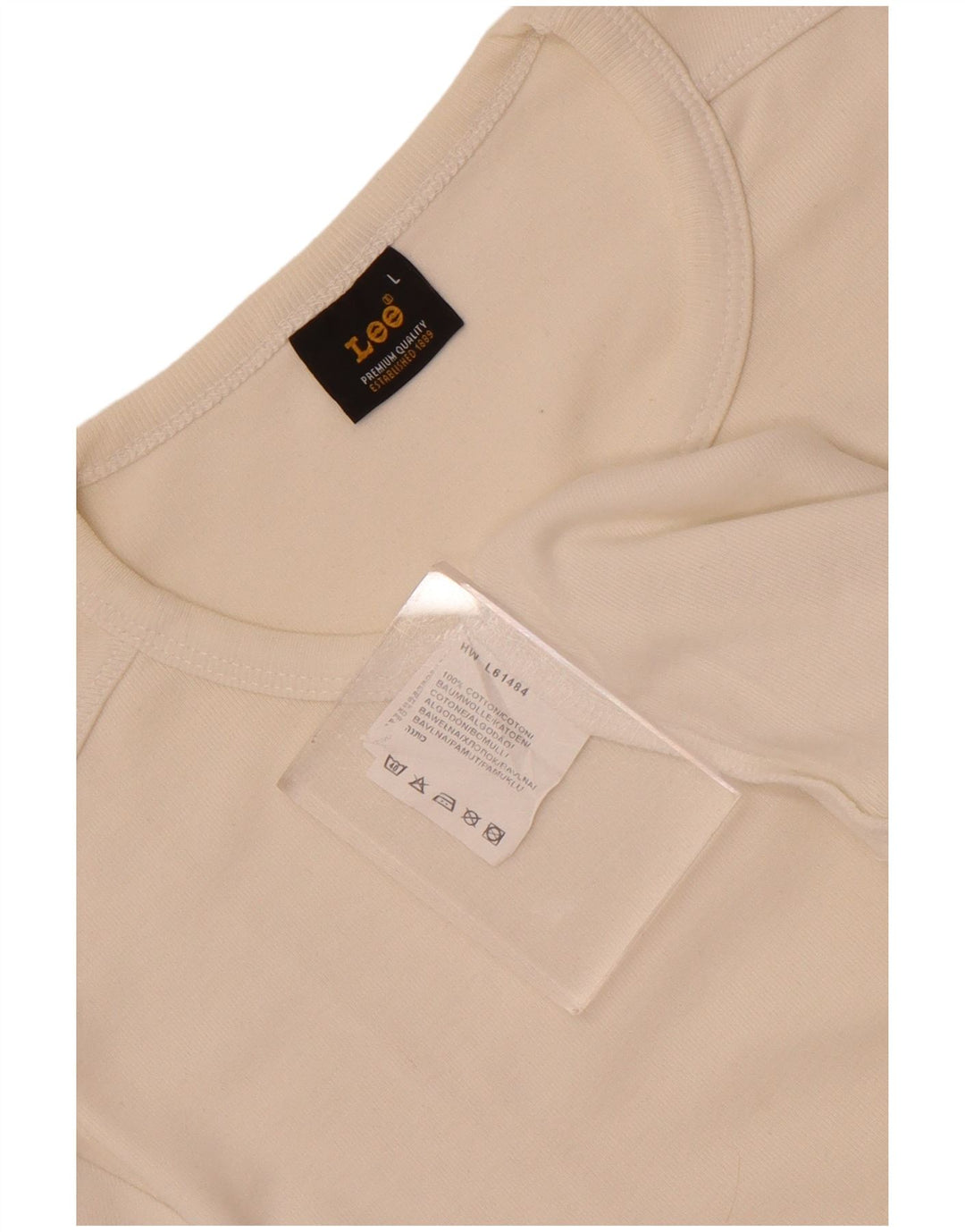Camiseta feminina Lee UK 14 grande algodão branco