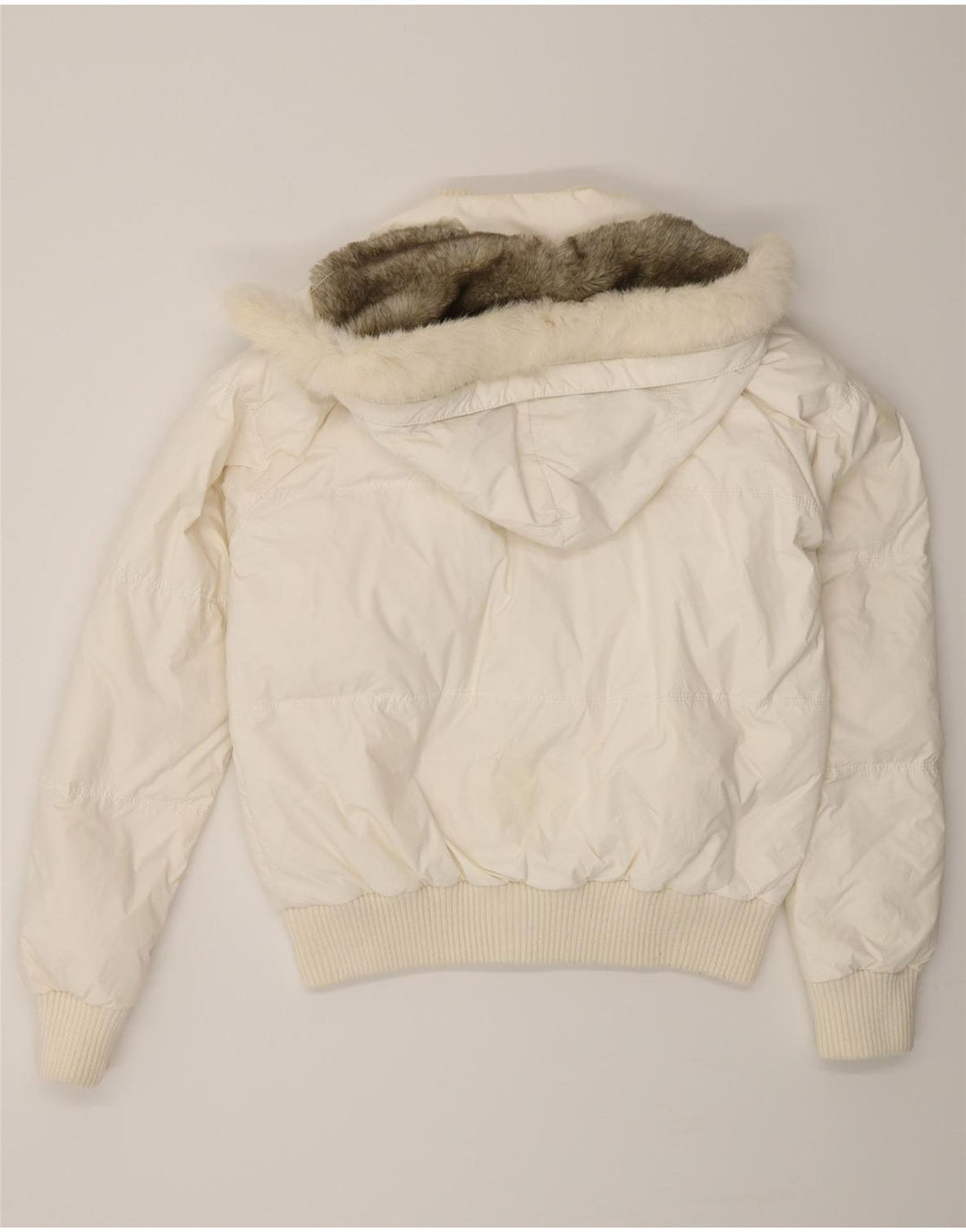 Jaqueta feminina acolchoada com capuz KOCCA UK 16 XL poliamida branca