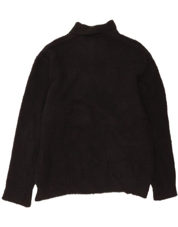 Zara Mens Polo Neck Fleece Jumper XL Preto Poliéster