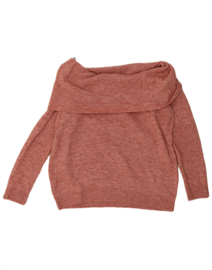 Suéter feminino Marks & Spencer com gola redonda Reino Unido 16 grande rosa manchado