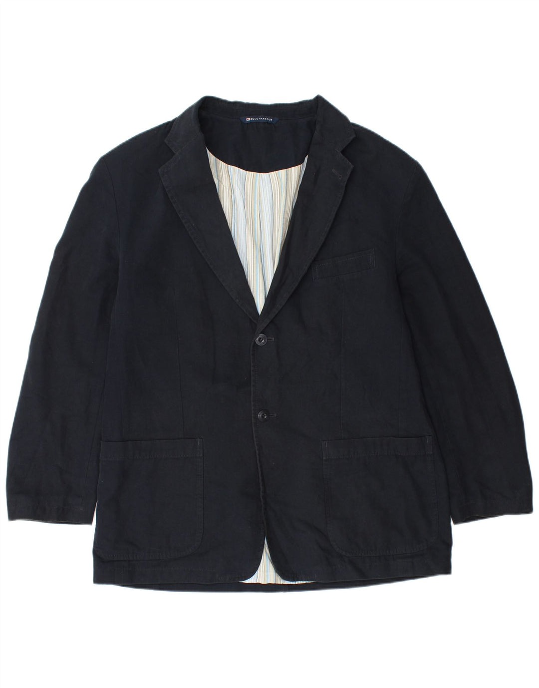 Jaqueta blazer masculina de 2 botões Marks & Spencer Reino Unido 40 grande azul marinho viscose