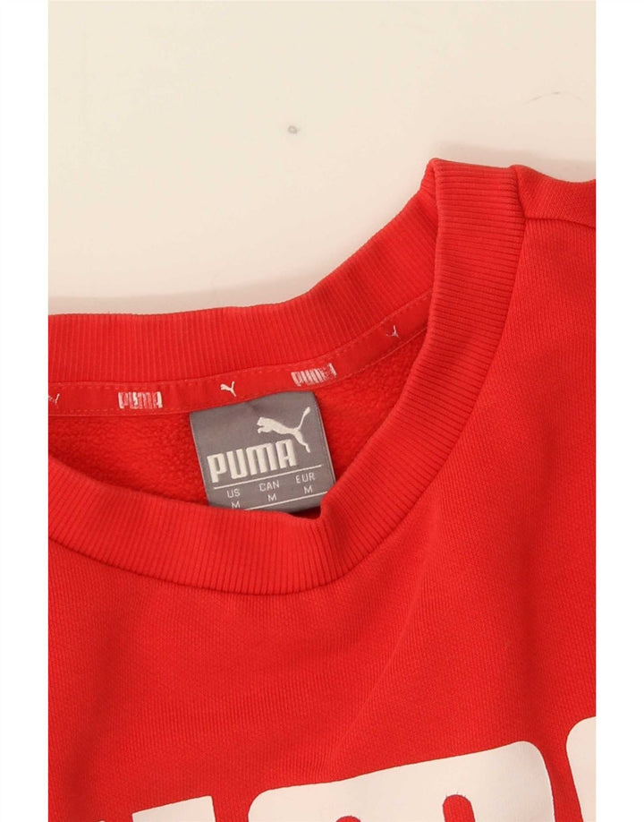 Puma Mens Graphic Moletom Jumper Médio Vermelho