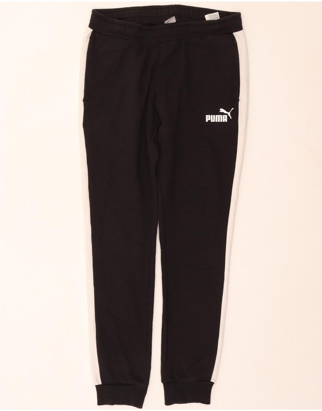 Calça de treino masculina Puma Joggers médio preto colorblock algodão